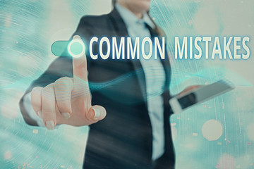Conceptual hand writing showing Common Mistakes. Concept meaning actions that are often used...