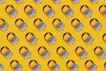 Kiev, Ukraine - May 21, 2020: Pringles Tube Pattern on a yellow background
