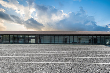 Commercial indoor and outdoor space and pavement