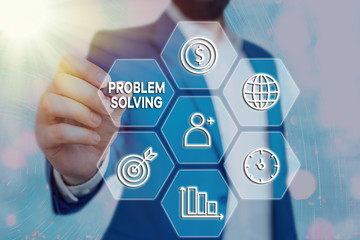 Conceptual hand writing showing Problem Solving. Concept meaning process of finding solutions to difficult or complex issues