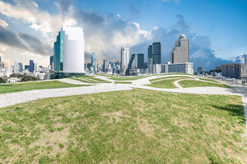 Commercial indoor and outdoor space and pavement