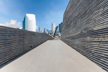 Commercial indoor and outdoor space and pavement