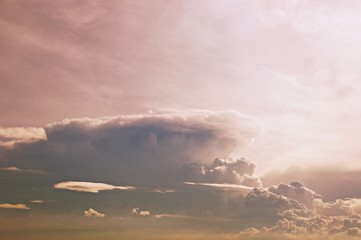 The atmosphere, Dark stormy cloudy sky natural photo background with color toned effect