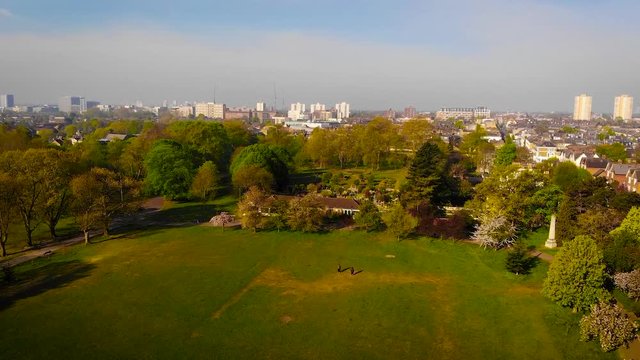 Aerial view of Acton town in suburb in the morning, UK