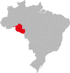 Rondônia state highlighted on Brazil map. Business concepts and backgrounds.