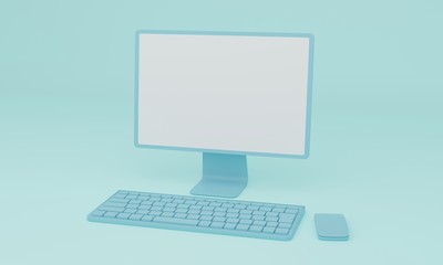  デスクトップパソコン3DCGイラスト画像