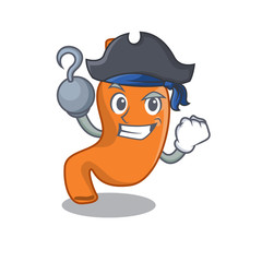 Stomach cartoon design in a Pirate character with one hook hand