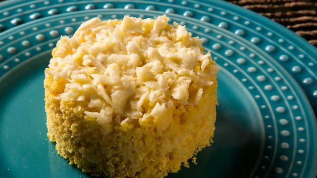 Corn Couscous. Cuscuz into a dish with smoke.