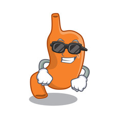cartoon character of stomach wearing classy black glasses