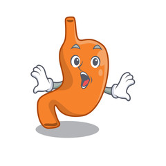 Stomach mascot design concept having a surprised gesture