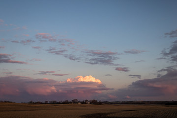 sunset over the field