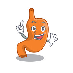 Stomach caricature design style with one finger gesture