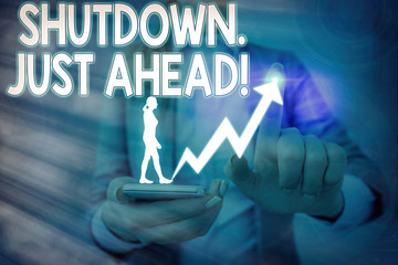 Handwriting text Shutdown Just Ahead. Conceptual photo closing factory business either short time...