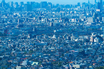 東京風景　2020年　大都会の密集した街並みイメージ