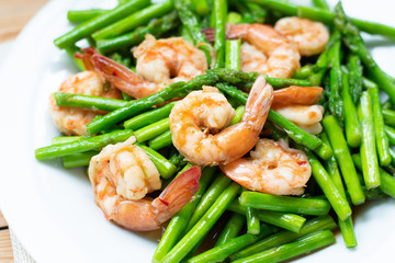 Asparagus fried with Shrimp healthy appetizer