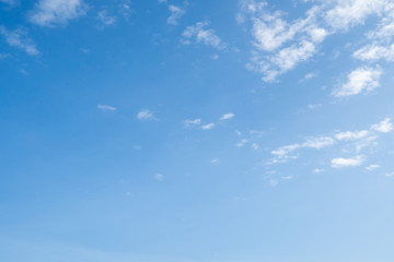 Blue sky background with tiny clouds