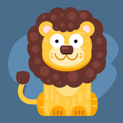 Obraz na płótnie Canvas cute lion animal sitting vector illustration 