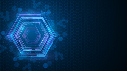 abstract blue hexagon technology futuristic sci fi concept design background © pixtumz88