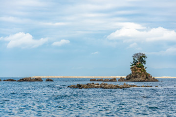 Toyama Bay is a bay located on the Amaharashi Coast,Onnaiwa Rock is a beauty spot of Amaharashi Coast.Japan