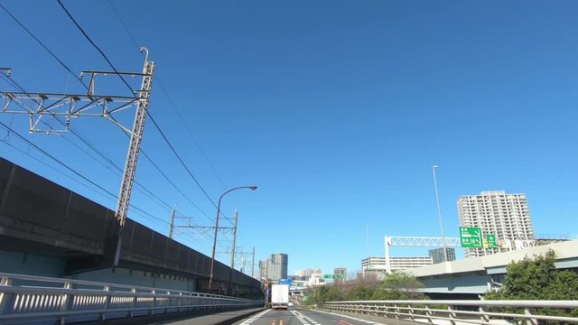 Driving video on a sunny day. National Route 357