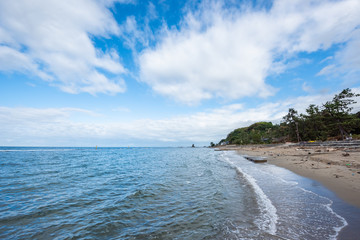 Toyama Bay is a bay located on the Amaharashi Coast,Onnaiwa Rock is a beauty spot of Amaharashi Coast.Japan