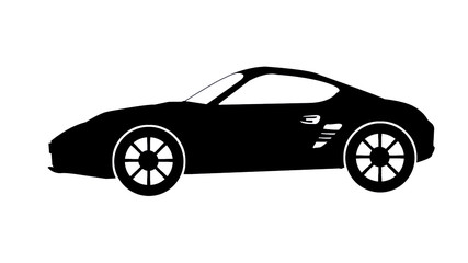 Black Sports Car Vector Shape