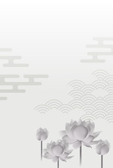 Fototapeta premium 蓮 花 喪中 背景
