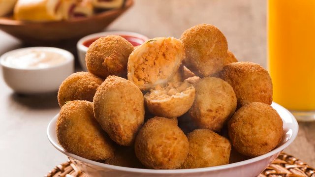 Chicken snack. Brazilian snack with smoke.