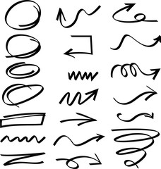 Set of Arrow Hand Drawn Design Element