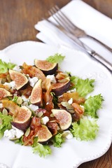 fig salad, fried bacon, blackberry, feta cheese, pumpkin seeds, balsamic sauce