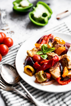 Mediterranean Summer Traybake With Chicken And Roasted Vegetables