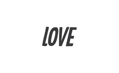 Love word hand drawn text. Lettering style typography,