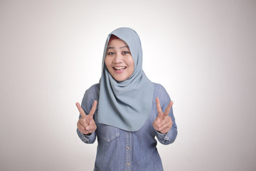 Happy Muslim Woman Posing For Camera