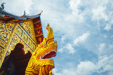 Fototapeta na wymiar Golden Temple in Chaing Rai, Thailand