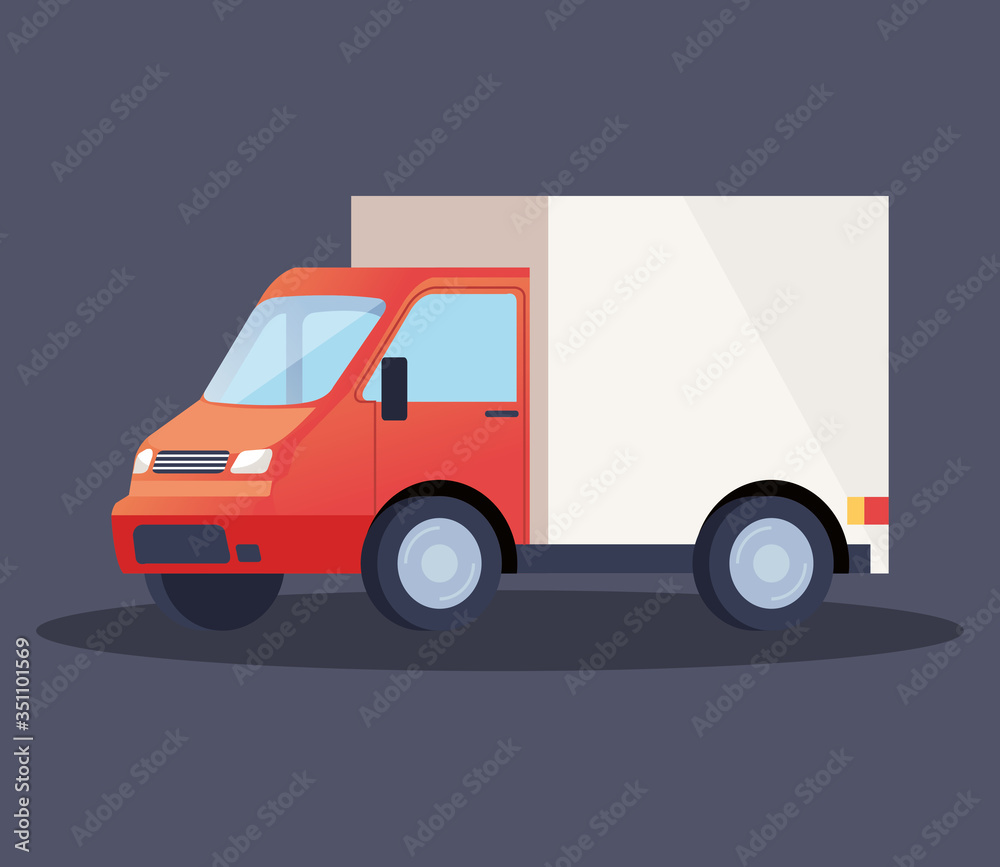 Wall mural truck delivery service vehicle icon vector illustration design