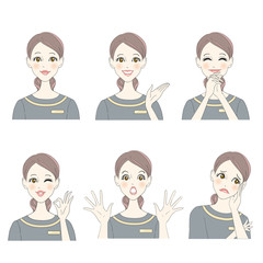 エステティシャンの表情イラストセット