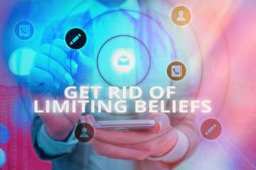 Handwriting text writing Get Rid Of Limiting Beliefs. Conceptual photo remove negative beliefs and...