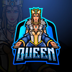 Queen esport logo mascot design © REYYARTS