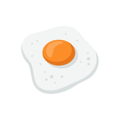 Fried egg in simple modern flat  style vector design for your design work, presentation, website.