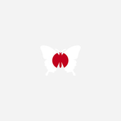 Butterfly flag - Japon graphic element Illustration template design