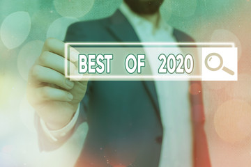 Word writing text Best Of 2020. Business photo showcasing great and marvelous things and events...