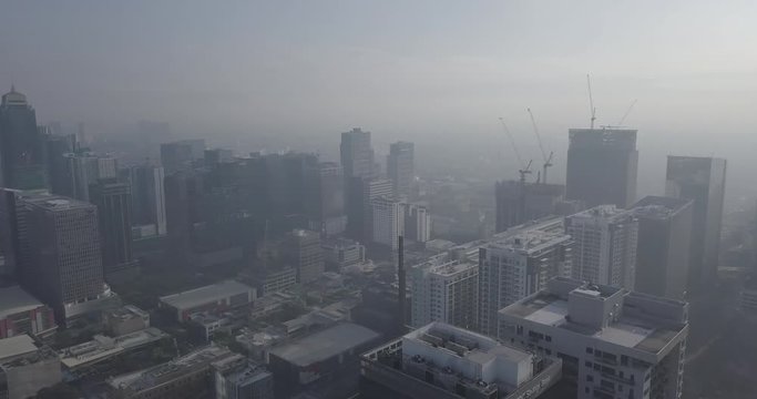 Ungraded, Aerial landscape panorama flight, Urban city's skyline view. Drone, 4K.