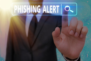 Word writing text Phishing Alert. Business photo showcasing aware to fraudulent attempt to obtain...