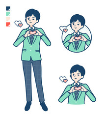 simple school boy Green Blazer_heart-mark-hand-sign