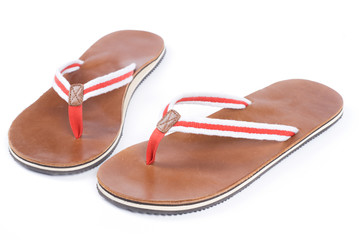 red flip flops isolated on white
