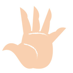 ５を数えるハンドサインのベクターイラスト