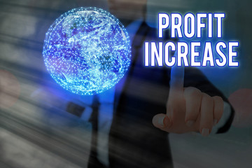 Word writing text Profit Increase. Business photo showcasing the growth in the amount of revenue...