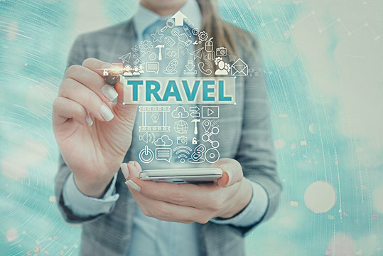 Word writing text Travel. Business photo showcasing the movement of showing between distant geographical locations