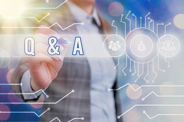 Word writing text Q And A. Business photo showcasing defined as questions being asked and answers