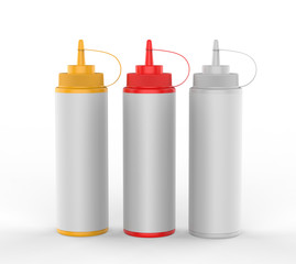 Blank Plastic Ketchup and Sauce Bottle For branding and mock up, 3d render illustration.